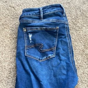 Silver Crop Jeans